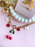 Collier MAUDE cerise - charm's interchangeables