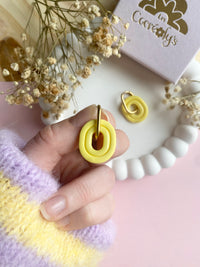 Pampilles BAO jaune citron, bois de rose ou lilas - boucles d’oreilles interchangeables