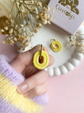 Pampilles BAO jaune citron, bois de rose ou lilas - boucles d’oreilles interchangeables