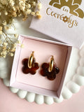 Pampilles FLORALIE tortoise - boucles d’oreilles interchangeables