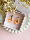 Pampilles MAËLLE petite bouée rose fluo ou orange fluo - boucles d’oreilles interchangeables