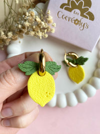 Pampilles citron JUDY - boucles d’oreilles interchangeables