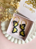 Pampilles TESSA lunette de soleil noir doré - boucles d’oreilles interchangeables