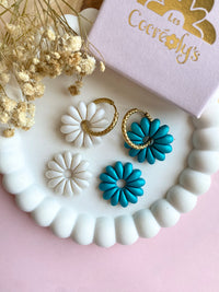 Pampilles APPOLINE blanc nacré ou bleu lagon nacré - boucles d’oreilles interchangeables