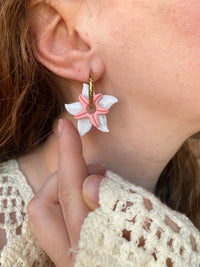 Pampilles MONA petite étoile de mer réversibles couleur coquillage ou pêche - boucles d’oreilles interchangeables