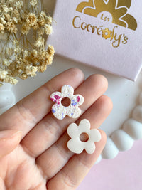 Pampilles LAURETTE framboise intense ou beige éclats framboise bleu lavande - boucles d’oreilles interchangeables