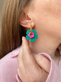 Pampilles ODINA vert émeraude ou rose doux - boucles d’oreilles interchangeables