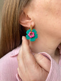 Pampilles ODINA vert émeraude ou rose doux - boucles d’oreilles interchangeables