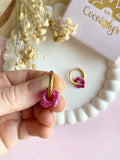 Pampilles FLORETTE métallisées, réversibles - boucles d’oreilles interchangeables
