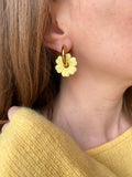 Pampilles LUCIA vieux rose pointe de doré, abricot ou jaune citron - boucles d’oreilles interchangeables