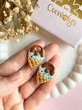 Pampilles SÉLIA petite glace menthe chocolat caramel - boucles d’oreilles interchangeables