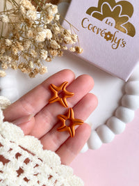 Pampilles MONA petite étoile de mer terracotta nacré - boucles d’oreilles interchangeables