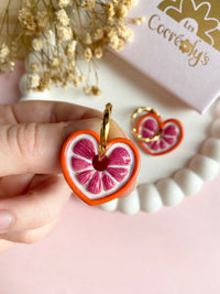 Pampilles ALYA réversibles pamplemousse - boucles d’oreilles interchangeables