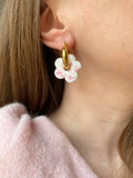 Pampilles FLORALIE réversibles fleuris rose - boucles d’oreilles interchangeables