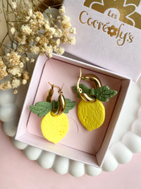 Pampilles citron JUDY - boucles d’oreilles interchangeables