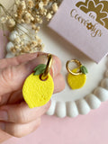 Pampilles citron SERENA réversibles - boucles d’oreilles interchangeables