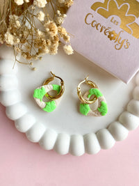 Pampilles AMBRE beige effet sable chaud motifs tortues de mer - boucles d’oreilles interchangeables