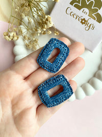 Pampilles ÉZIA effet Denim bleu foncé - boucles d’oreilles interchangeables