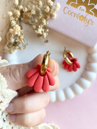 Pampilles JEANINE corail - boucles d’oreilles interchangeables