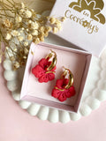 Pampilles PAULA hibiscus rouge ou jaune - boucles d’oreilles interchangeables