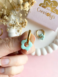 Pampilles FLORETTE couleur menthe - boucles d’oreilles interchangeables
