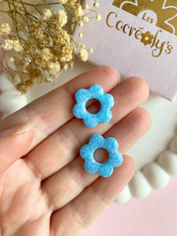 Pampilles MARIETTE rose ou bleu PAILLETÉES - boucles d’oreilles interchangeables