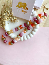 Collier JUDITE multicolores pour charm's interchangeables - disponible en plusieurs coloris