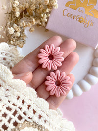 Pampilles BAHLIA pêche ou corail - boucles d’oreilles interchangeables