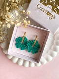 Pampilles ODINA vert émeraude ou rose doux - boucles d’oreilles interchangeables