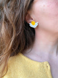 Puces d’oreilles MAUD blanche marguerite