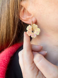 Pampilles ODINA rouge cerise ou vanille éclats rouge rose - boucles d’oreilles interchangeables