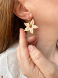 Pampilles DAPHNÉ étoile de mer beige et cuivré - boucles d’oreilles interchangeables