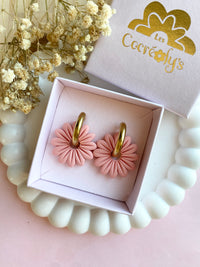 Pampilles BAHLIA pêche ou corail - boucles d’oreilles interchangeables