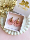 Pampilles BAHLIA pêche ou corail - boucles d’oreilles interchangeables