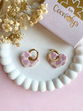Pampilles INAYA motifs coeurs, beige ou corail intense - boucles d’oreilles interchangeables