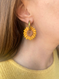 Pampilles AXELLE tournesol - boucles d’oreilles interchangeables