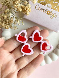 Pampilles TESSA lunette de soleil rose rouge - boucles d’oreilles interchangeables