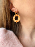 Pampilles ROSALIE pêche et mandarine - boucles d’oreilles interchangeables