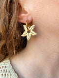 Pampilles DAPHNÉ étoile de mer réversibles couleur doré et coquillage - boucles d’oreilles interchangeables