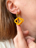 Pampilles SERENA poivron couleur corail, jaune ou rouge - boucles d’oreilles interchangeables
