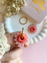 Pampilles FLORETTE couleur corail - boucles d’oreilles interchangeables