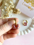 Pampilles FLORETTE métallisées, réversibles - boucles d’oreilles interchangeables