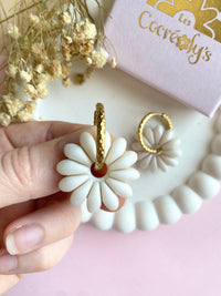 Pampilles APPOLINE blanc nacré ou bleu lagon nacré - boucles d’oreilles interchangeables