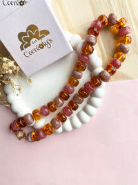 Collier SUZANNE aux jolis tons chauds d'automne, pour charm's interchangeables