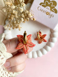 Pampilles DAPHNÉ étoile de mer réversibles couleur corail et doré - boucles d’oreilles interchangeables