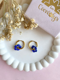 Pampilles FLORETTE métallisées, réversibles - boucles d’oreilles interchangeables