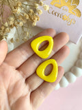 Pampilles AMBRE jaune ou abricot PAILLETÉES - boucles d’oreilles interchangeables