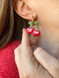 Pampilles cerise rouge SERENA - boucles d’oreilles interchangeables