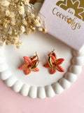 Pampilles DAPHNÉ étoile de mer réversibles couleur corail et doré - boucles d’oreilles interchangeables