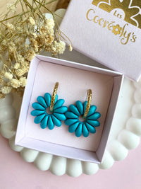 Pampilles APPOLINE blanc nacré ou bleu lagon nacré - boucles d’oreilles interchangeables